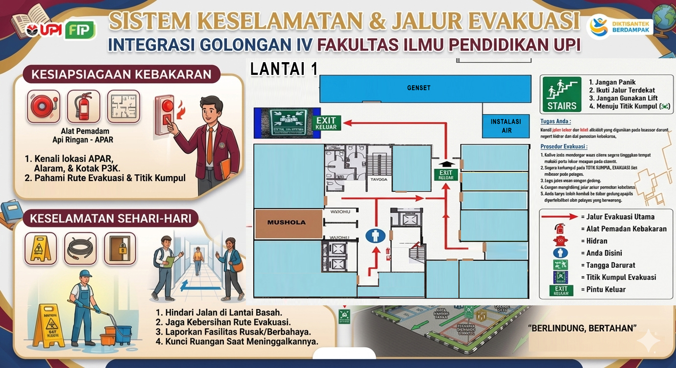 Infografis Mitigasi FIP UPI - Lantai 1