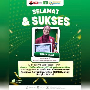 Mahasiswa FIP UPI Fitria Dewi Raih Juara 1 National Essay Writing Competition